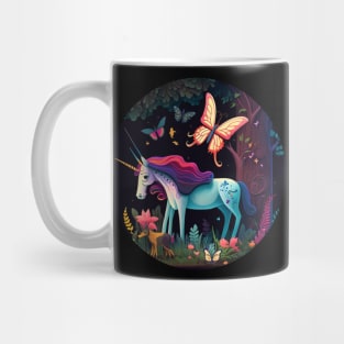 The Unicorn & Butterfly Fantasy Art Mug